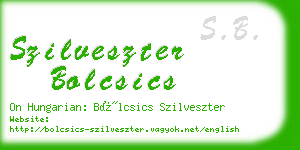 szilveszter bolcsics business card